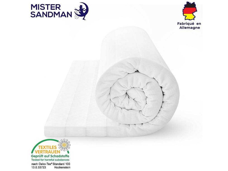 MISTER SANDMAN Topmatras | Topmatras 180X200 Cm Met Stevige Ondersteuning - Afneembare En Wasbare Hoes Voor Optimale Hygiene