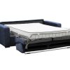 Vente-unique Slaapbank Met Matras | Express-Vierzitsslaapbank Van Blauw Ribfluweel - Bed 160 Cm - Matras 18 Cm - Mondovi