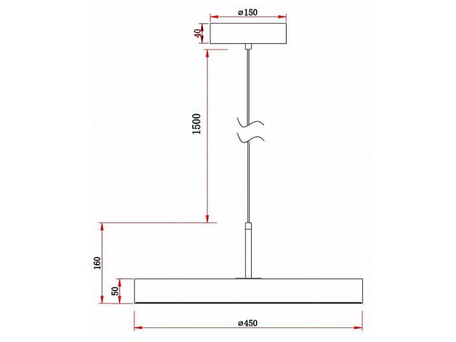 OZAIA Hanglamp | Ronde Design-Hanglamp Met Ledverlichting Van Metaal - D45 Cm - Wit - Vaughan