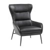 LINEA SOFA Fauteuil Leer | Fauteuil Van Zwart Buffelleder Dinnia