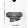 OZAIA Hanglamp | Hanglamp Van Stof En Metaal Met Aanpasbare Hoogte - D40 X H30-70 Cm - Antraciet En Zilverkleurig - Tairon