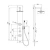 Shower & Design Douchekolom | Douchekolom Met Massagestralen Jubida - Zwart - 20*130 Cm