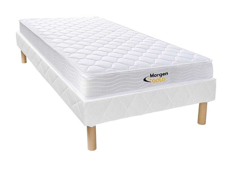 Morgengold Set Matras En Lattenbodem | Set Bedbodem + Matras Met Veren Wolkenlos Van Morgengold - 90 X 200 Cm