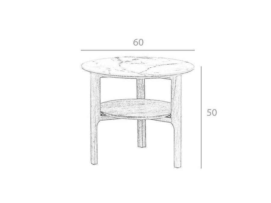 Angel Cerda Bijzettafel | Marmer Effect Glasvezel Hoektafel 2047 Angel Cerda