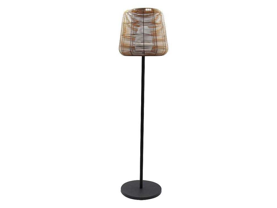 OZAIA Tuinlamp | Led Buiten Staande Lamp Van Metaal - H. 150 Cm - Zwart En Natuurlijk - Carbini