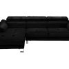 LINEA SOFA Leren Zitbank | Hoekbank Van Hoogwaardig Leer Excelsior Ii - Zwart - Hoek Links