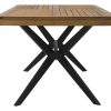 MYLIA Tuinset | Tuintafel Van Acaciahout En Zwart Metaal Tobaga - L. 180 Cm