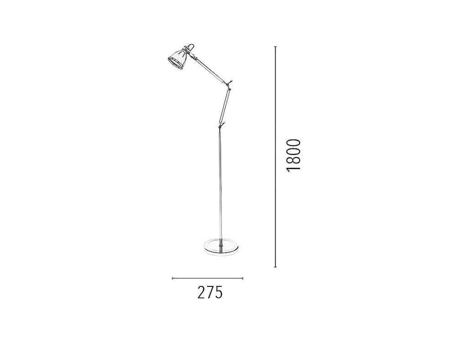 EPIKASA Staande Lamp | Jerona Vloerlamp, Groen, Chroom, 27,5X27,5X180 Cm, Epikasa