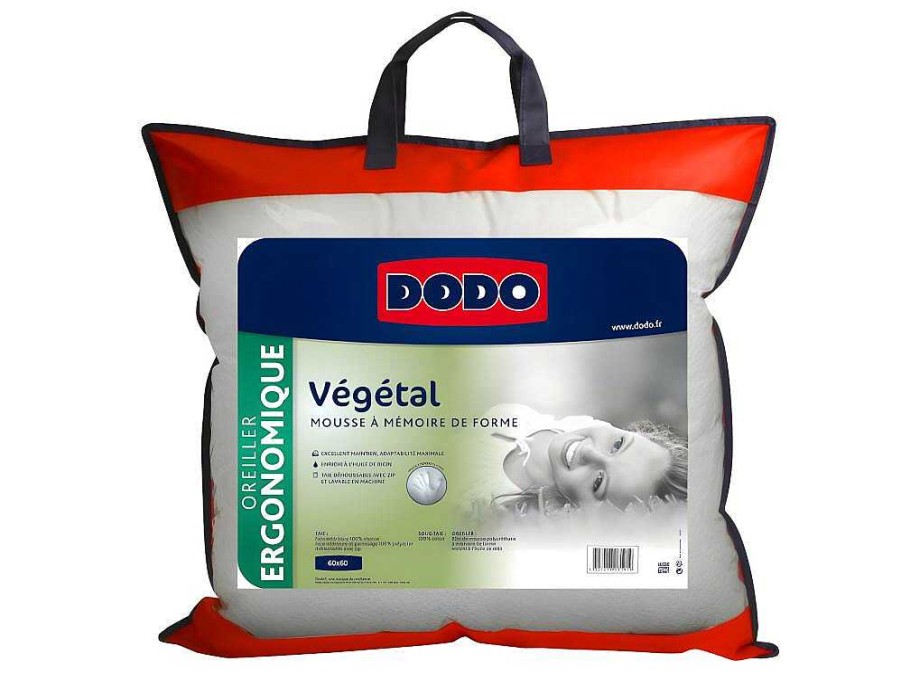 DODO Hoofdkussen | Ergonomisch Hoofdkussen Met Vormgeheugen Dodo Vegetal 60 X 60 Cm