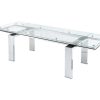 Vente-unique Eettafel | Uitschuifbare Eettafel Lubana - Gehard Glas En Metaal - 8 Tot 10 Personen