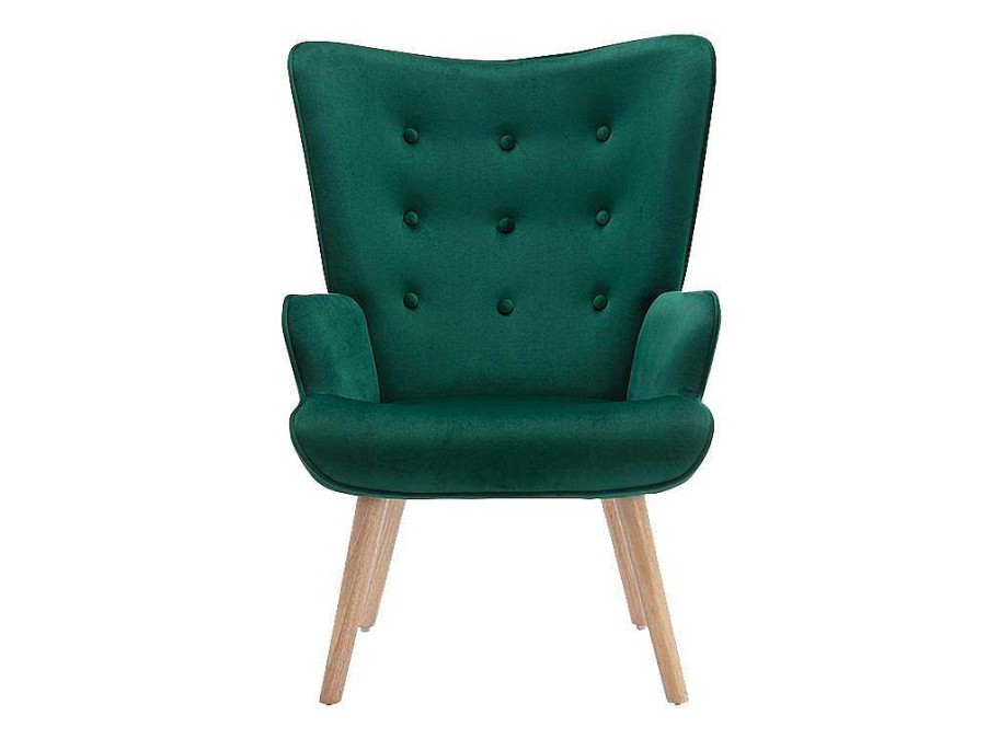 Vente-unique Fauteuil Stof Fluweel / Suedine | Fauteuil Van Fluweel Vately - Groen