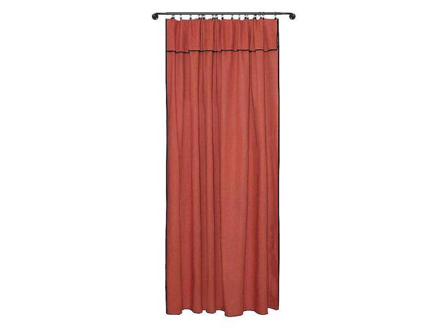 OZAIA Aanbiedingen: Woonaccessoires | Set Van 2 Gordijnen Van Katoen En Linnen - 140 X 280 Cm - Terracotta - Borina