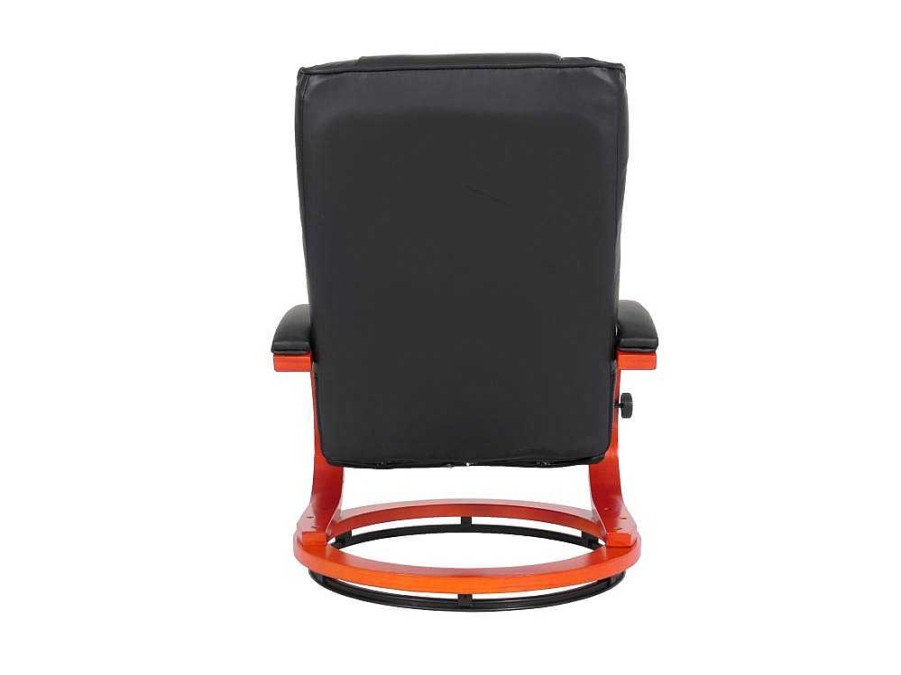 Vente-unique Fauteuil Kunstleer | Aprilia Relaxfauteuil Met Kruk, Zwart