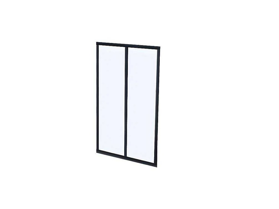 Vente-unique Glazen Binnenraam | Hoekraam Werkplaats Van Gepoedercoat Aluminium - L120 X B60 X H130 Cm - Zwart - Bayview