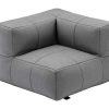 MYLIA Loungeset | Moduleerbare Tuinzithoek 5 Plaatsen Van Stof: 3 Fauteuils, 1 Hoek, 1 Poef En 1 Salontafel - Antraciet - Livai Van Mylia