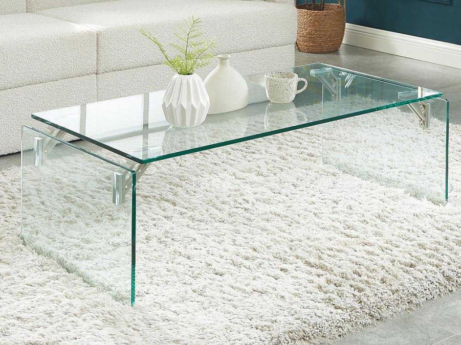 Vente-unique Salontafel | Salontafel Van Gehard Glas - Transparant - Madro