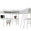 ModernLuxe Kinderbed Hoogslaper | Mezzaninebed - 2 Bedden 90X200 Cm - 2 Bureaus Onder Het Bed - Wit