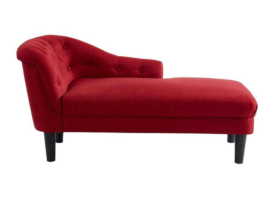 Vente-unique Chaise Longue | Chaise Longue - Hoek Rechts - Anouk Van Stof - Rood