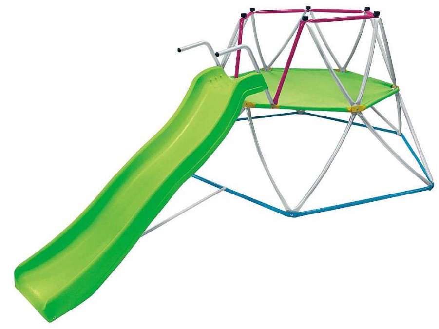 Vente-unique Spel Voor Buiten | Klimkoepel Met Glijbaan Van Groen Staal 3,26 M - Sedoni