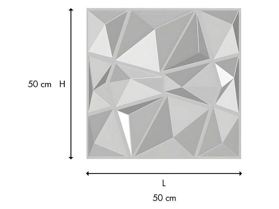 Vente-unique Wandpaneel | Wandpaneel 3D Angly Om Te Verven - Set Van 12 Stuks, 3M