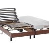 DREAMEA Elektrisch Relaxatiebed | Elektrisch Relaxbed Met Matras Met Latex-Instap Tyndare Van Dreamea - Kersenhout - 2 X 80 X 200 Cm