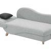 Vente-unique Chaise Longue | Slaapbank Van Lichtgrijze Stof Met Opbergruimte - Hoek Rechts - Penelope