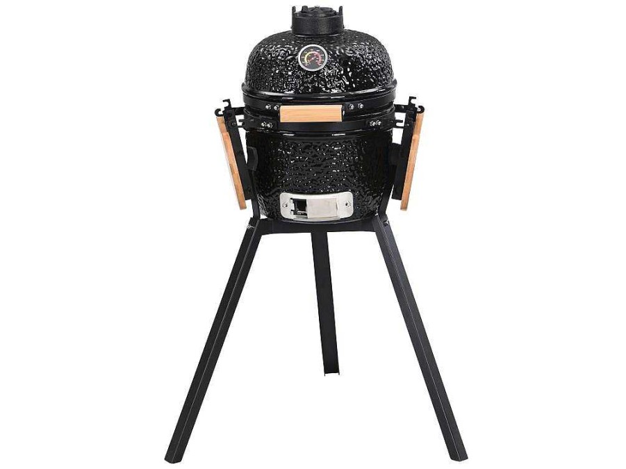 Vente-unique Buitenkeuken | Kamado-Houtskoolbarbecue Van Keramiek En Bamboe 32 X 52 X 94 Cm - Eriko