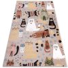 RugsX Kindervloerkleed | Tapijt Fun Kittens Voor Kinderen, Katten Beige 200X290 Cm