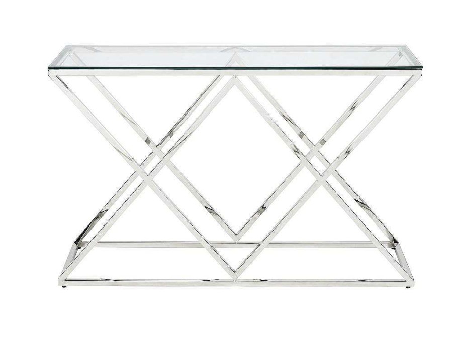 PASCAL MORABITO Sidetable | Sidetable Charlotte - Gehard Glas En Staal - Chroomkleurig - Van Pascal Morabito