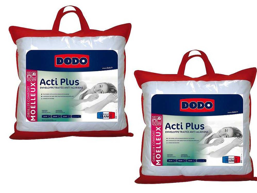 DODO Hoofdkussen | Set 2 Hoofdkussens Dodo Acti Plus Ii Tegen Allergieen - 65X65 Cm