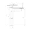 Shower & Design Kraan | Mechanische Mengkraan Met Vierkante Vorm Van Geborsteld Roestvrij Staal - Mat Zwart, H31 Cm - Canilas