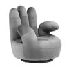 Vente-unique Handstoel | Draaibare Fauteuil Hand Catchy Van Fluweel - Antraciet