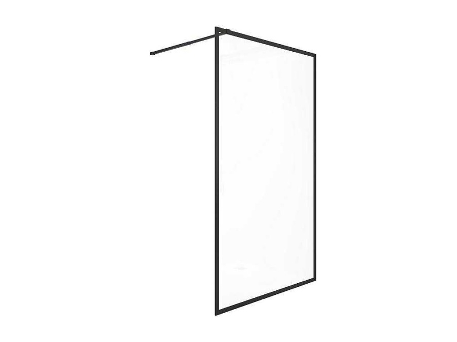 Shower & Design Douchewand | Douchewand Voor Inloopdouche 100 X 200 Cm Matzwart Gehard Glas Amberi