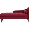 Vente-unique Chaise Longue | Linkse Chaise Longue Van Bordeaux-Rood Velours Umari