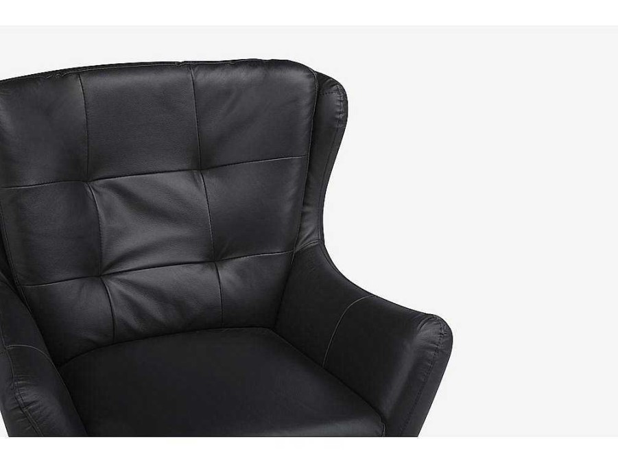 LINEA SOFA Fauteuil Leer | Leren Draaistoel Anaba - Zwart