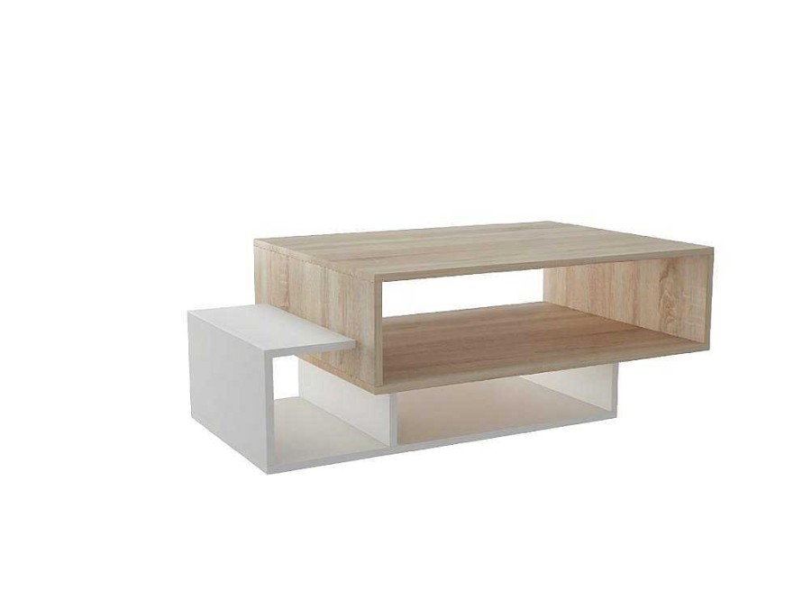 EPIKASA Salontafel | Elisa Koffietafel, Wit, Sonoma, 100X60X35 Cm, Epikasa