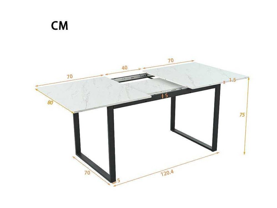 ModernLuxe Eettafel | Multifunctionele Uitschuifbare Eettafel - Industriele Stijl - Wit