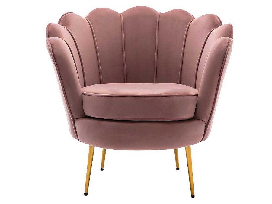 PASCAL MORABITO Fauteuil Stof Fluweel / Suedine | Fauteuil Van Fluweel Dandelion - Roze - Van Pascal Morabito