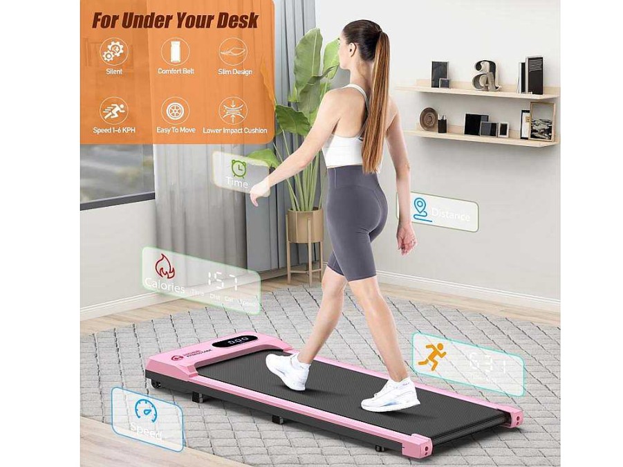 Vente-unique Fitness | Onder Bureau Loopband 1-6Km/H Wandelen Jogging Machine Voor Thuiskantoor Met Opvouwmogelijkheid