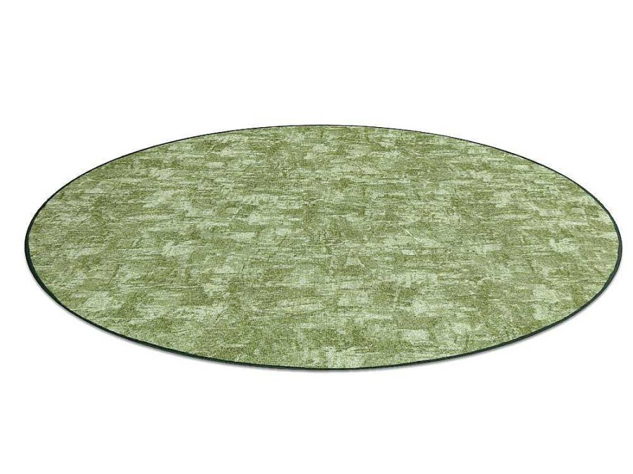 RugsX Tapijt Rond | Tapijt Rond Solid Groen 20 Beton Cercle 170 Cm