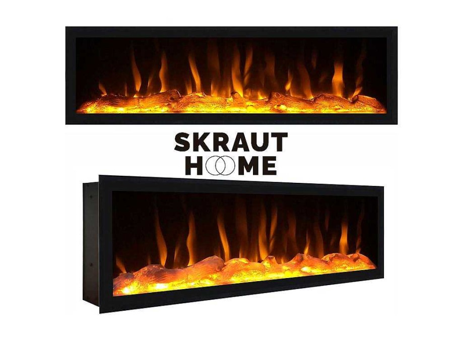 Skraut Home Buffetkast | Dressoir, Opbergkast, 210, 4 Deuren, Elektrische Haard Xxl, Industrieel Design, Cement