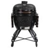 Vente-unique Buitenkeuken | Kamado-Houtskoolbarbecue Van Keramiek En Bamboe 67 X 85 X 120 Cm - Ayumi