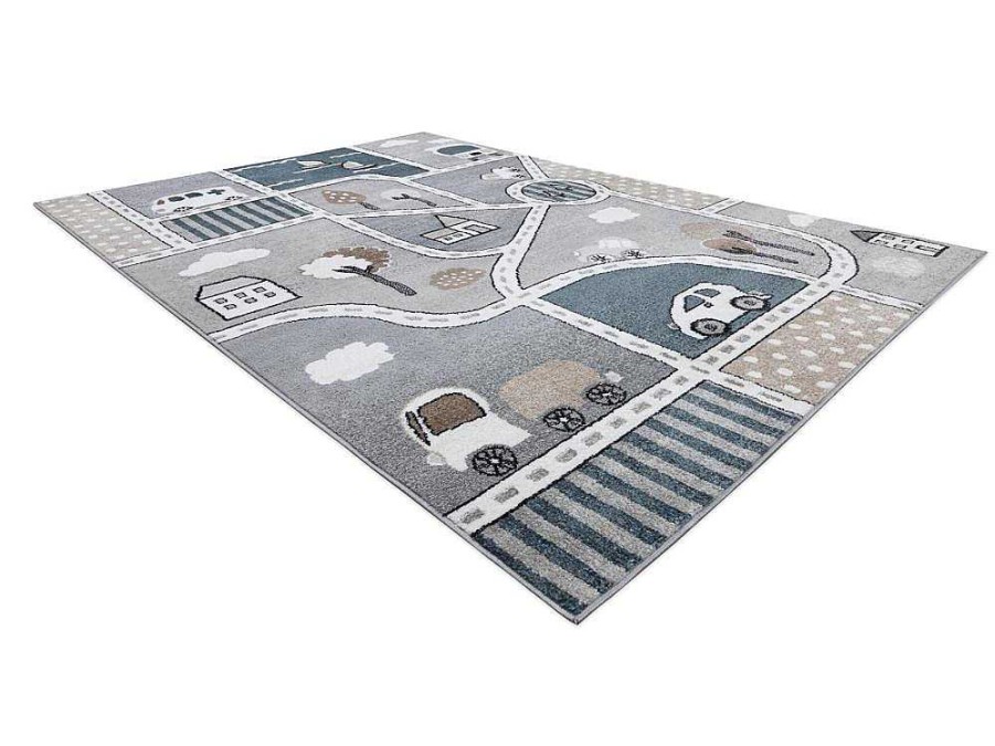 RugsX Kindervloerkleed | Tapijt Fun Strade Voor Kinderen, Straat, Stad Van Grijs 160X220 Cm