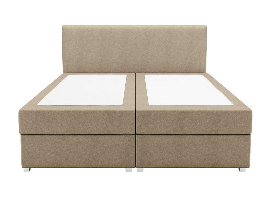 Ysmée Boxspringbed | Complete Set Met Boxspring En Hoofdbord + Bedbodem + Matras + Topmatras - 180 X 200 Cm - Stof - Beige - Onan Van Ysmee