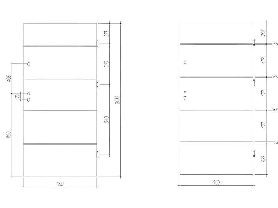 Vente-unique Voordeur | Toegangsdeur Van Massief Staal En Roestvrij Staal H207 X B100 Cm Wit - Rechts Duwend - Naxara