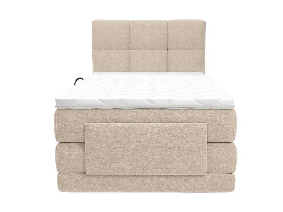 Palacio Elektrisch Relaxatiebed | Complete Boxspringset Met Gestoffeerd Hoofdbord Elektrisch Verstelbare Relaxbedbodems Met Matras Met Topmatras 100 X 200 Cm Stoffen Bekleding Beige Lodi Van Palacio