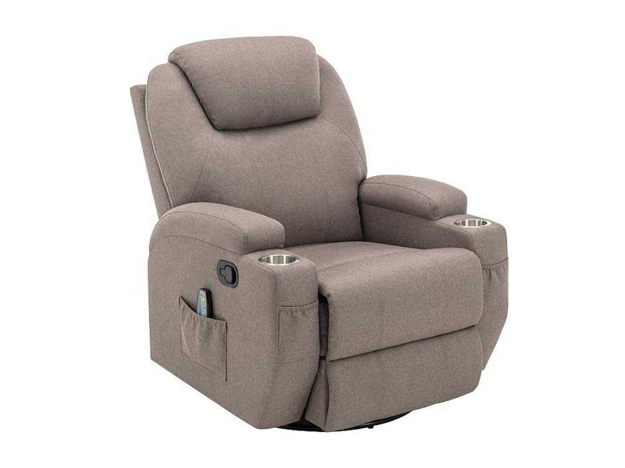 Vente-unique Fauteuil Stof | Massagefauteuil Silvano In Stof - Taupe