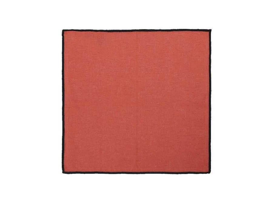 OZAIA Textiel Voor Eettafel | Set Van 4 Servetten Van Katoen En Linnen - 45 X 45 Cm - Terracotta - Borina