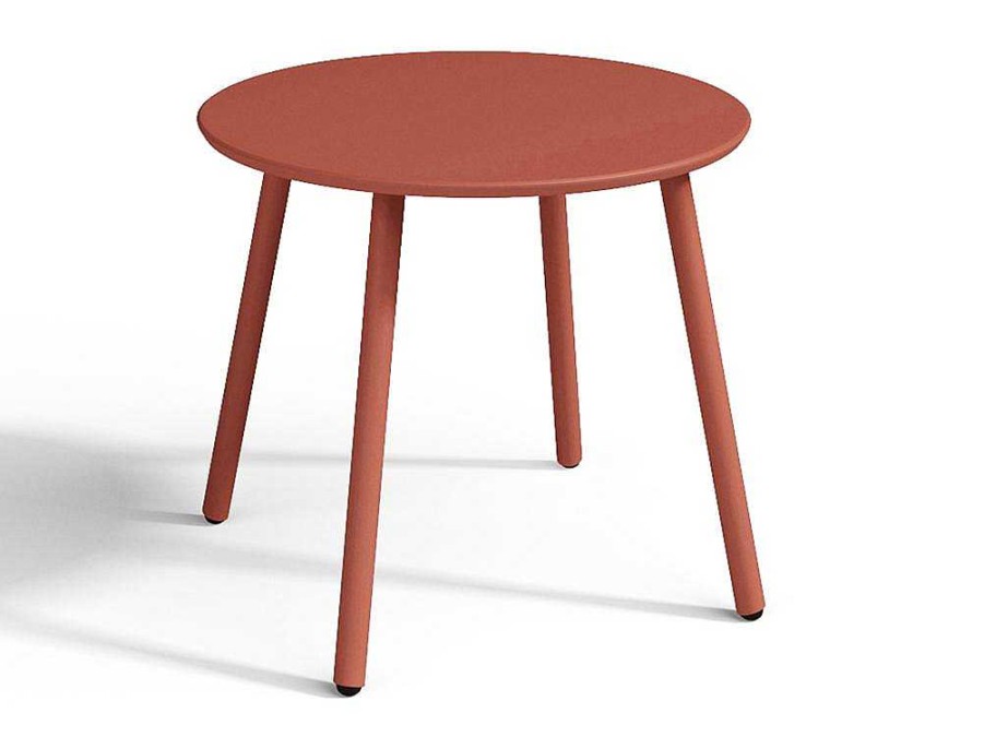 MYLIA Loungeset | Metalen Tuinmeubelset - 2 Lage Stapelstoelen En Een Bijzettafel - Terracotta - Mirmande