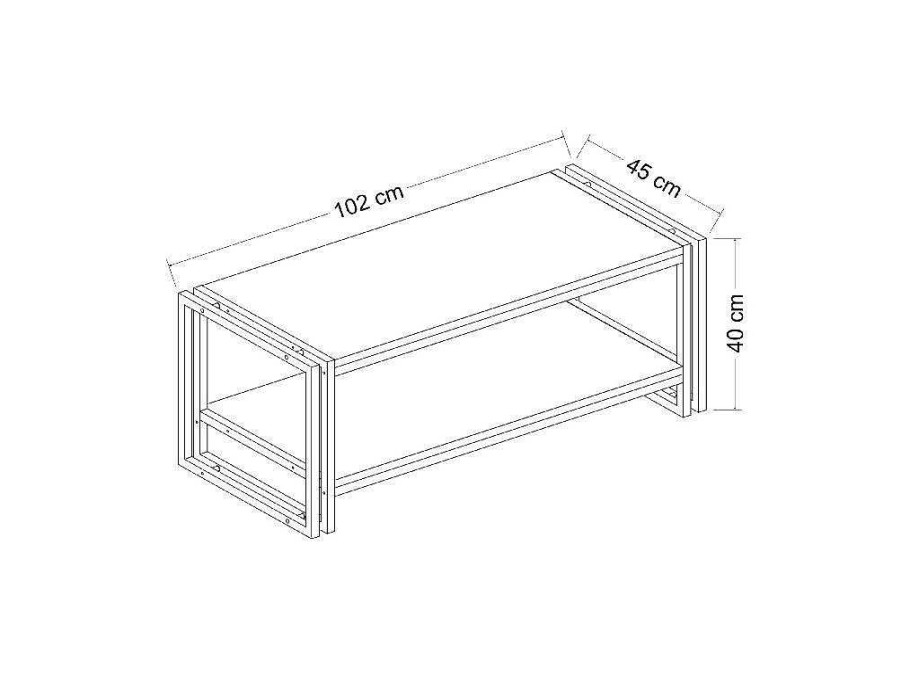 EPIKASA Salontafel | Salontafel Carmela, Walnoten, 102X45X40 Cm, Epikasa